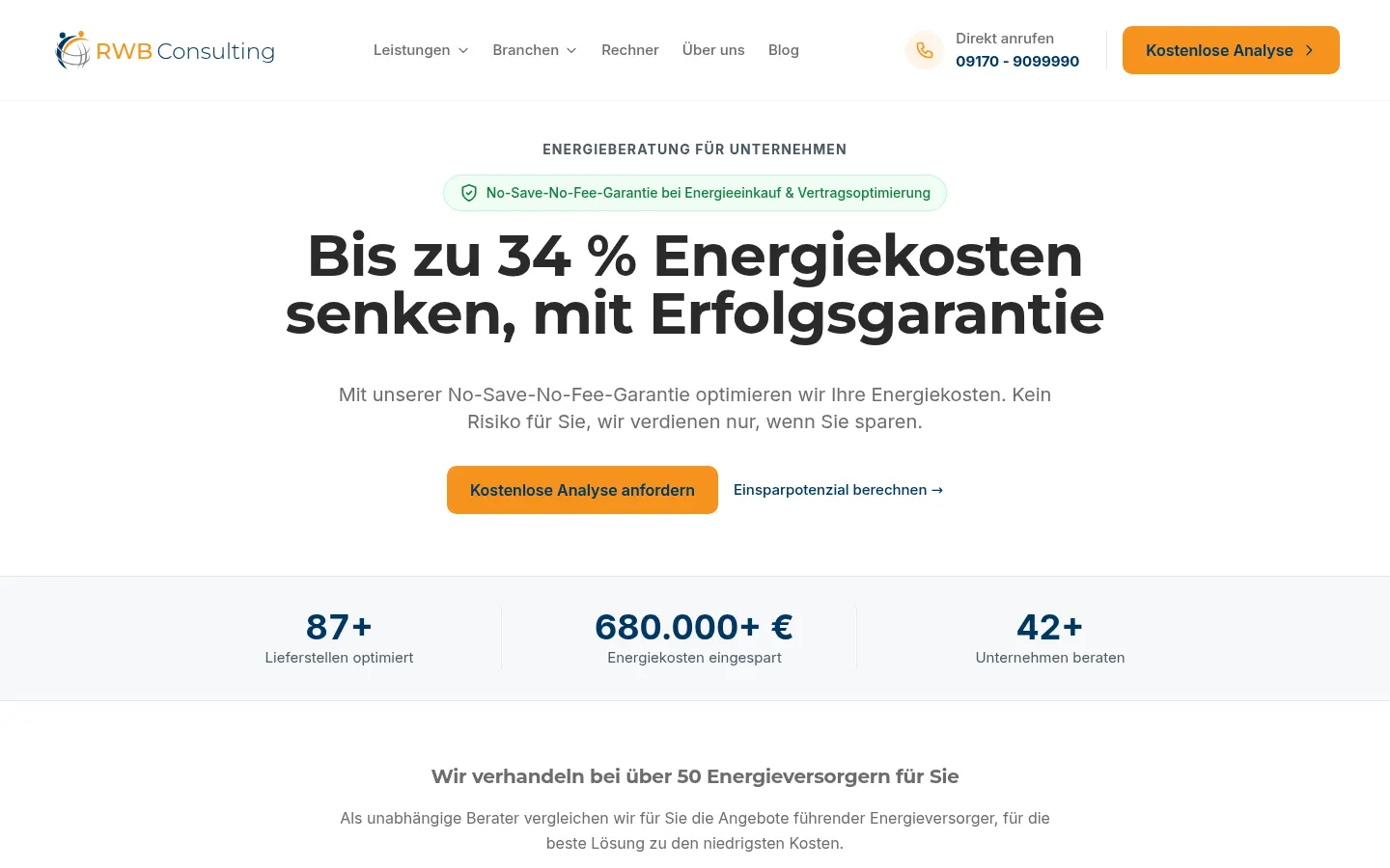 Startseite von rwb-consulting.de, Screenshot vom 03.10.2026